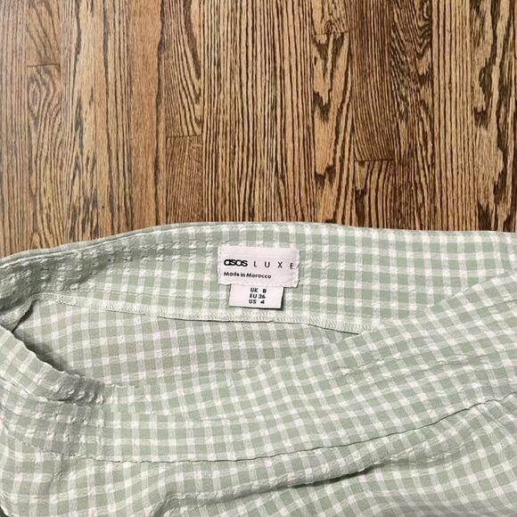 green and white checkered gingham skirt - Picture 2 of 6